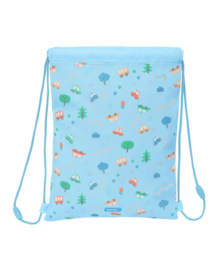 Zainetto con Cordini Safta Coches Azzurro 26 x 34 x 1 cm