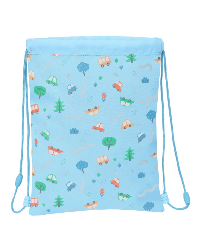 Zainetto con Cordini Safta Coches Azzurro 26 x 34 x 1 cm