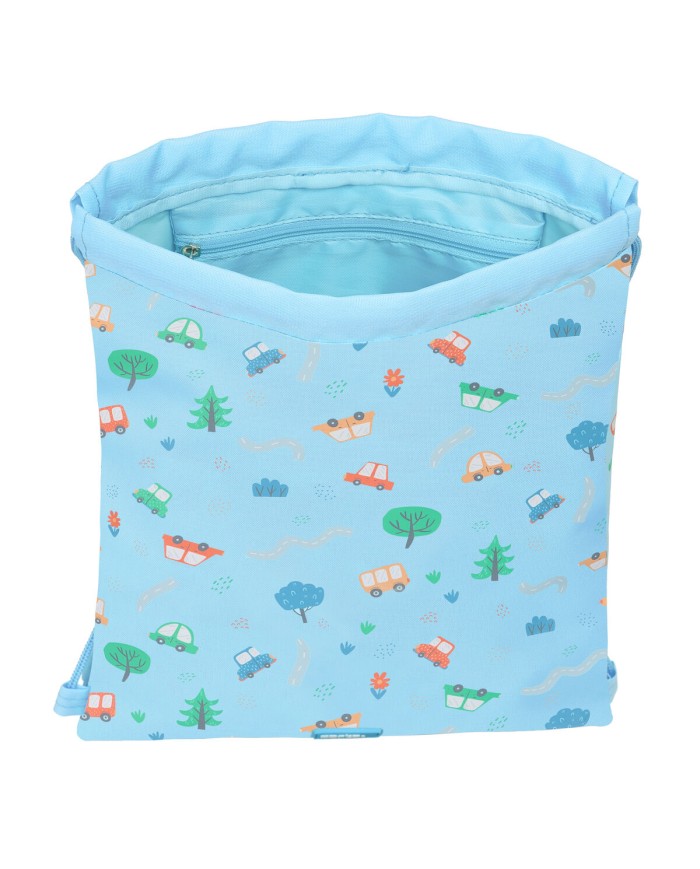 Zainetto con Cordini Safta Coches Azzurro 26 x 34 x 1 cm