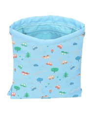 Zainetto con Cordini Safta Coches Azzurro 26 x 34 x 1 cm