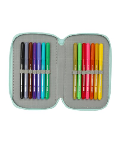 Astuccio per la Scuola con Accessori Disney Azzurro 12,5 x 19,5 x 5,5 cm 37 Pezzi