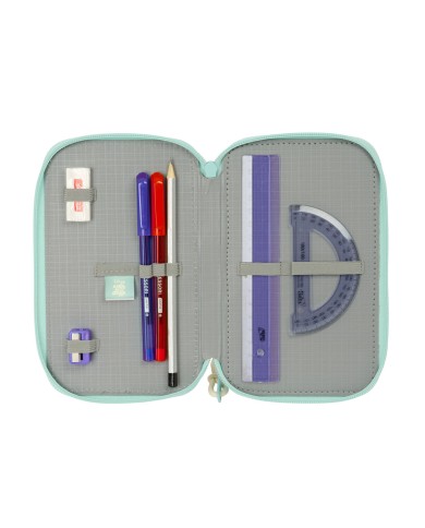 Astuccio per la Scuola con Accessori Disney Azzurro 12,5 x 19,5 x 5,5 cm 37 Pezzi