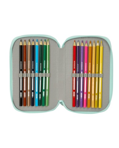 Astuccio per la Scuola con Accessori Disney Azzurro 12,5 x 19,5 x 5,5 cm 37 Pezzi