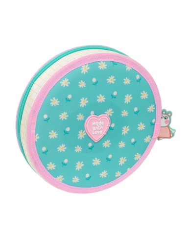 Astuccio per la Scuola con Accessori Peppa Pig Pretty flowers Giallo Menta 18 Pezzi