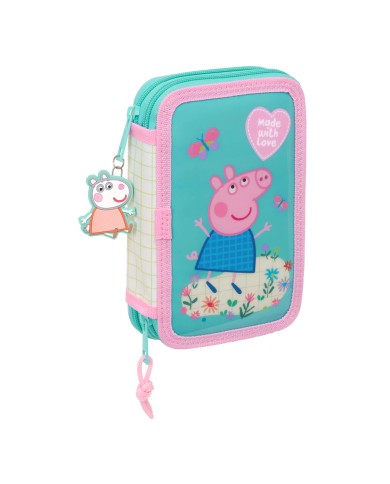 Astuccio per la Scuola con Accessori Peppa Pig Pretty flowers Giallo Menta 12.5 x 19.5 x 4 cm 29 Pezzi