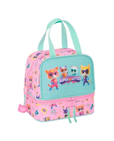 Portamerenda SuperKitties Rosa Turchese 20 x 20 x 15 cm