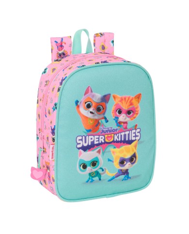 Zaino Scuola SuperKitties Rosa Turchese 22 x 27 x 10 cm