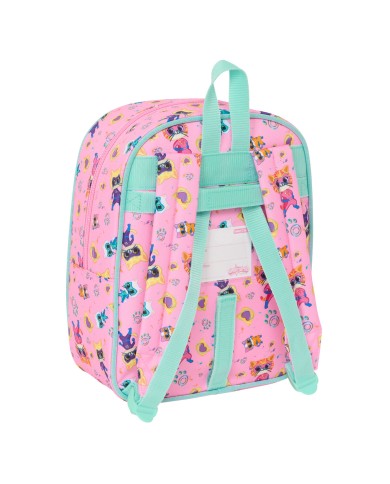 Zaino Scuola SuperKitties Rosa Turchese 22 x 27 x 10 cm