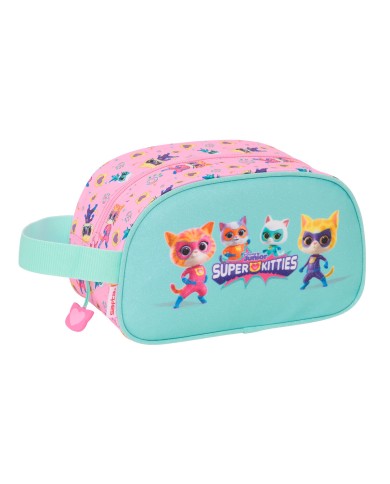 Necessaire da Viaggio SuperKitties Rosa Turchese 26 x 15 x 12 cm Necessaire da Viaggio SuperKitties Rosa Turchese 26 x 15 x 12 cm