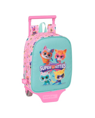 Trolley per la Scuola SuperKitties Rosa Turchese 22 x 27 x 10 cm