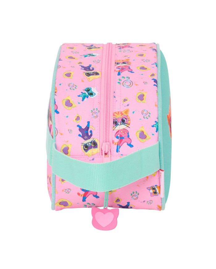 Necessaire da Viaggio SuperKitties Rosa Turchese 26 x 15 x 12 cm