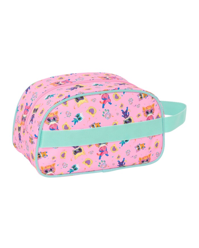 Necessaire da Viaggio SuperKitties Rosa Turchese 26 x 15 x 12 cm