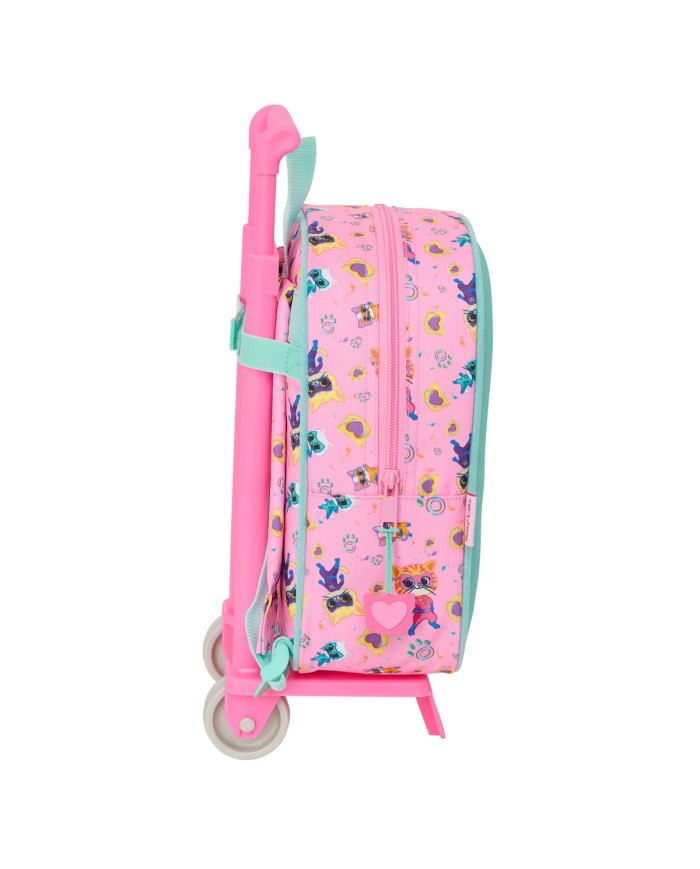 Trolley per la Scuola SuperKitties Rosa Turchese 22 x 27 x 10 cm Trolley per la Scuola SuperKitties Rosa Turchese 22 x 27 x 10 cm