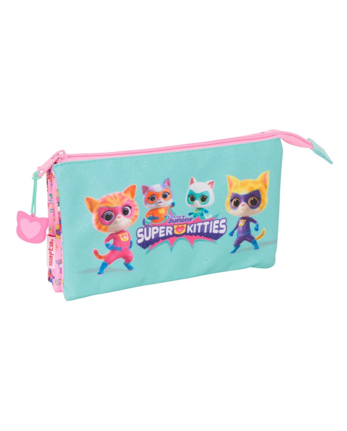 Necessaire SuperKitties Rosa Turchese 22 x 12 x 3 cm Necessaire SuperKitties Rosa Turchese 22 x 12 x 3 cm