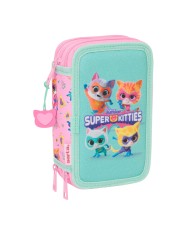 Necessaire SuperKitties Rosa Turchese 22 x 12 x 3 cm Necessaire SuperKitties Rosa Turchese 22 x 12 x 3 cm