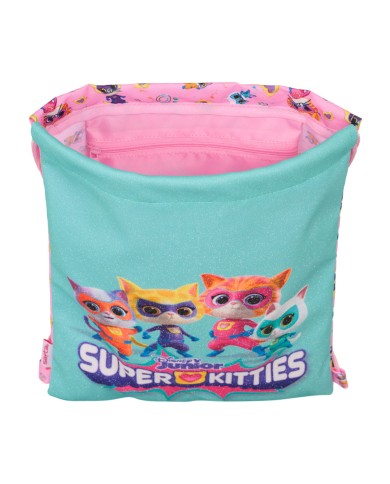 Zainetto con Cordini SuperKitties Rosa Turchese 26 x 34 x 1 cm