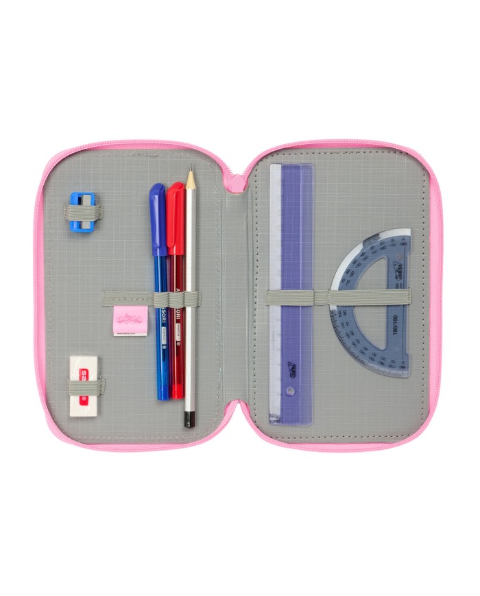 Plumier Triplo SuperKitties Rosa Turchese 12,5 x 19,5 x 5,5 cm 37 Pezzi Plumier Triplo SuperKitties Rosa Turchese 12,5 x 19,5 x 5,5 cm 37 Pezzi