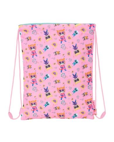 Zainetto con Cordini SuperKitties Rosa Turchese 26 x 34 x 1 cm