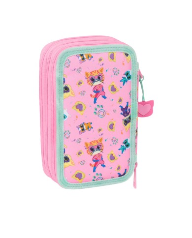 Plumier Triplo SuperKitties Rosa Turchese 12,5 x 19,5 x 5,5 cm 37 Pezzi Plumier Triplo SuperKitties Rosa Turchese 12,5 x 19,5 x 5,5 cm 37 Pezzi