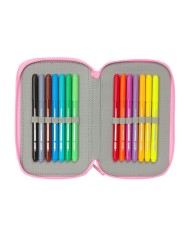 Plumier Triplo SuperKitties Rosa Turchese 12,5 x 19,5 x 5,5 cm 37 Pezzi Plumier Triplo SuperKitties Rosa Turchese 12,5 x 19,5 x 5,5 cm 37 Pezzi