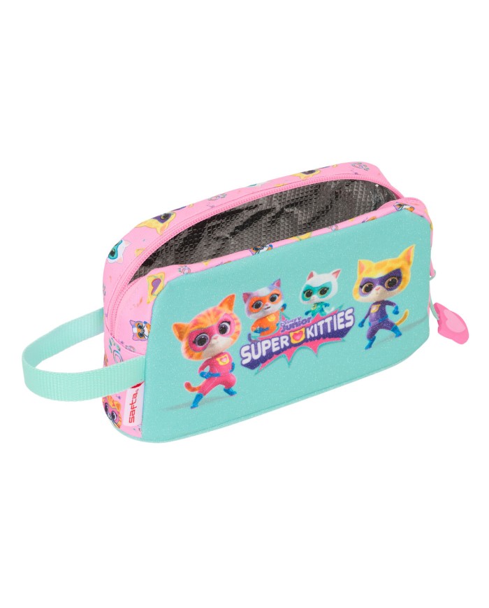 Necessaire SuperKitties Rosa Turchese 21,5 x 12 x 6,5 cm Necessaire SuperKitties Rosa Turchese 21,5 x 12 x 6,5 cm