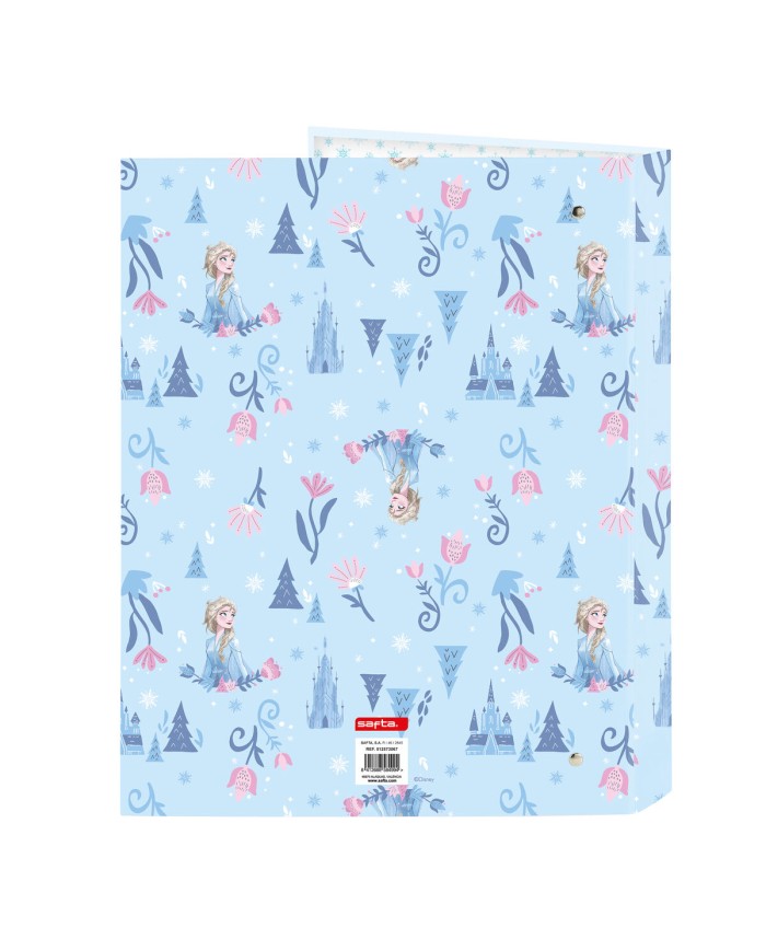 Raccoglitore ad anelli Frozen Ice magic Azzurro A4 26.5 x 33 x 4 cm
