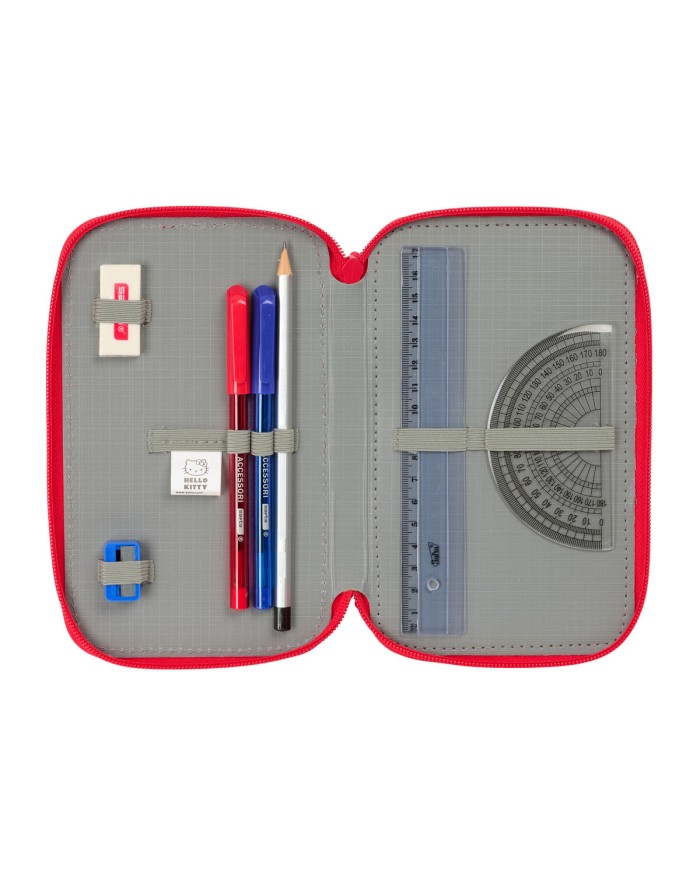 Plumier Triplo Hello Kitty Iconic Bianco Rosso 12,5 x 19,5 x 5,5 cm 37 Pezzi Plumier Triplo Hello Kitty Iconic Bianco Rosso 12,5 x 19,5 x 5,5 cm 37 Pezzi