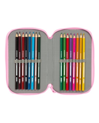 Astuccio per la Scuola con Accessori Glow Lab Swing Multicolore 12,5 x 19,5 x 5,5 cm 37 Pezzi