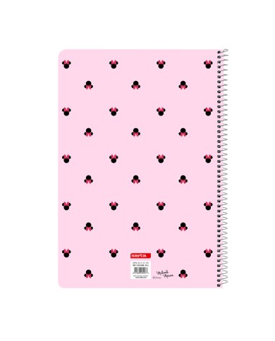 Raccoglitore ad anelli Minnie Mouse Naive Rosa A4 21.5 x 31 x 1 cm