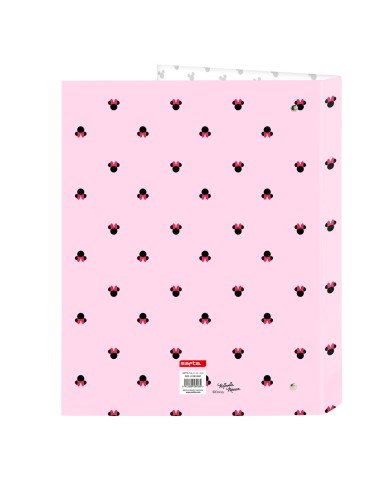 Raccoglitore ad anelli Minnie Mouse Naive Rosa A4 26.5 x 33 x 4 cm