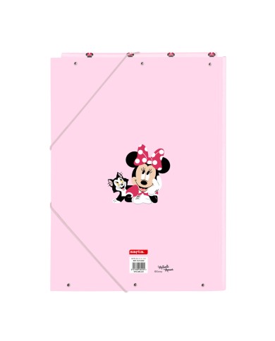 Raccoglitore ad anelli Minnie Mouse Naive Rosa A4 26 x 33.5 x 2.5 cm