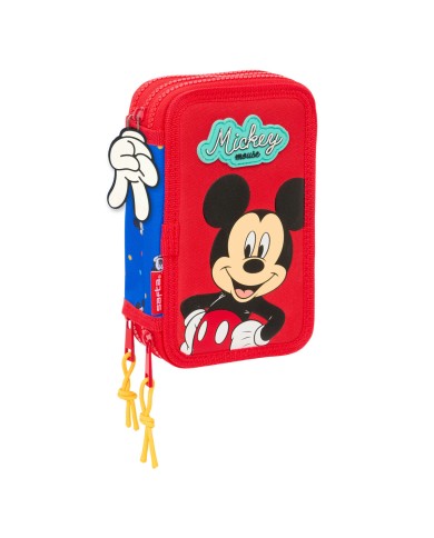 Plumier Triplo Mickey Mouse Clubhouse Good day Azzurro 12,5 x 19,5 x 5,5 cm 37 Pezzi