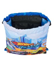 Zainetto con Cordini Hot Wheels Let's race Azzurro Nero 26 x 34 x 1 cm Zainetto con Cordini Hot Wheels Let's race Azzurro Nero 26 x 34 x 1 cm