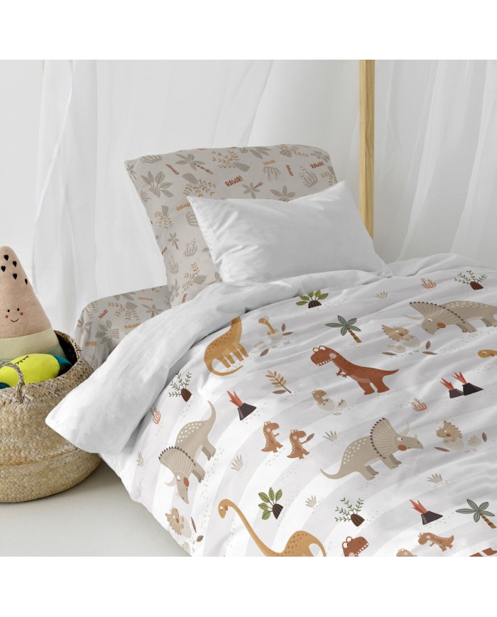 Set di copripiumino HappyFriday Moshi Moshi Dino Family Multicolore Singolo 2 Pezzi