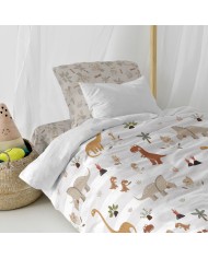 Set di copripiumino HappyFriday Moshi Moshi Dino Family Multicolore Singolo 2 Pezzi