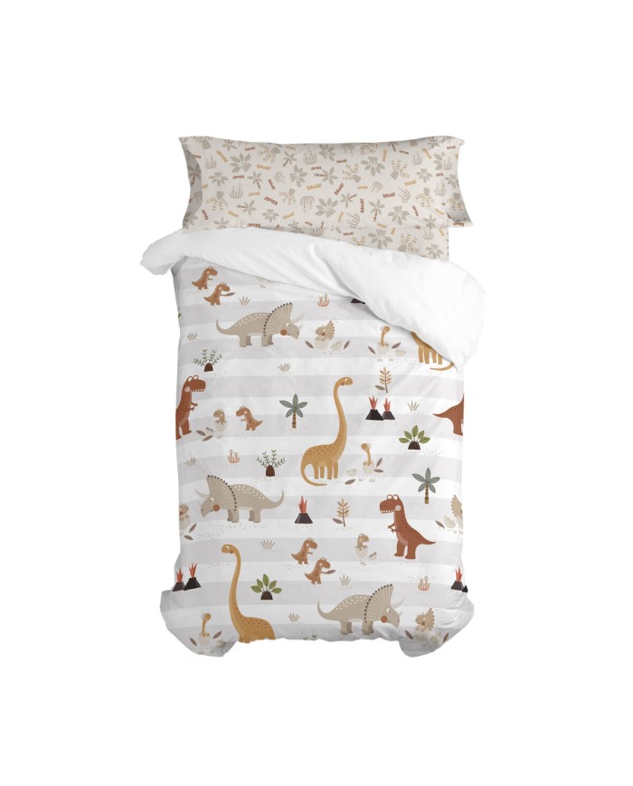 Set di copripiumino HappyFriday Moshi Moshi Dino Family Multicolore 2 Pezzi
