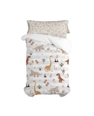 Set di copripiumino HappyFriday Moshi Moshi Dino Family Multicolore Singolo 2 Pezzi