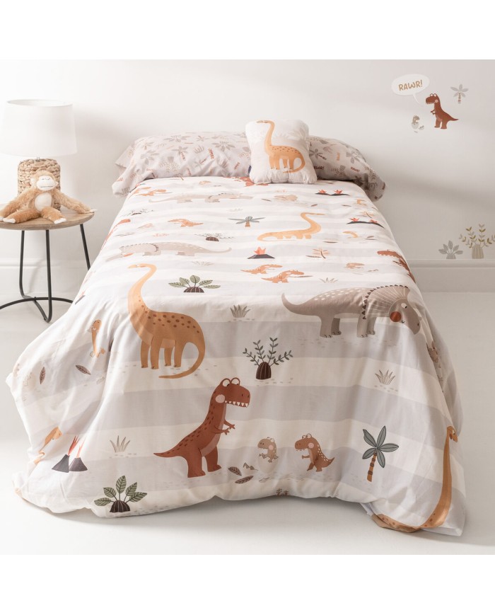 Set di copripiumino HappyFriday Moshi Moshi Dino Family Multicolore 2 Pezzi