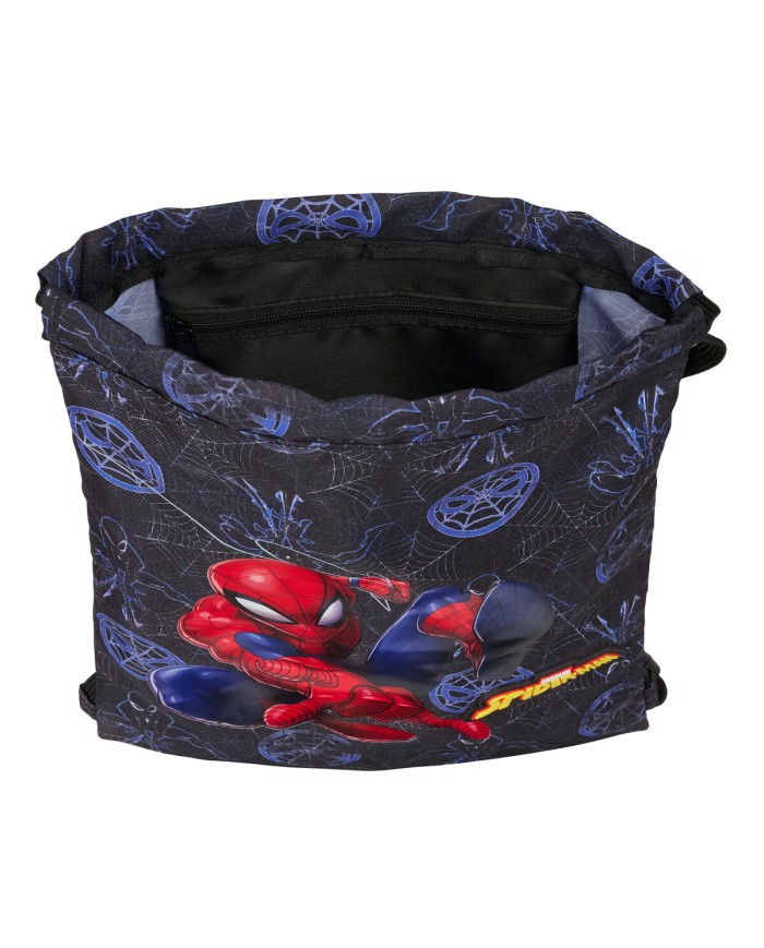 Zainetto con Cordini Spider-Man Attack Nero 26 x 34 x 1 cm Zainetto con Cordini Spider-Man Attack Nero 26 x 34 x 1 cm
