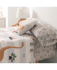 Set di copripiumino HappyFriday Moshi Moshi Dino Family Multicolore 2 Pezzi