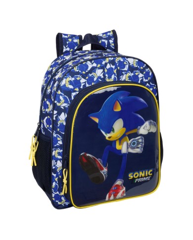 Zaino Scuola Sonic City Azzurro 32 x 38 x 12 cm