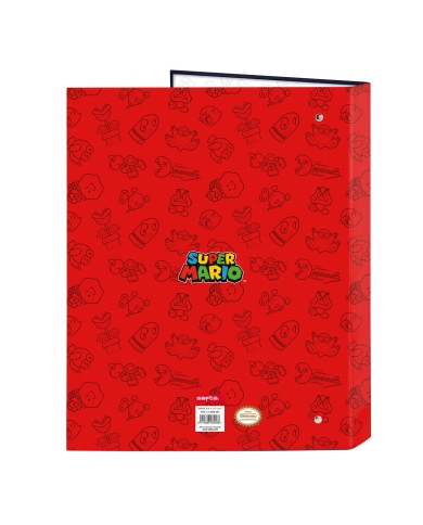 Raccoglitore ad anelli Super Mario Trick Rosso Blu scuro A4 26.5 x 33 x 4 cm