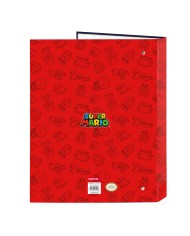 Raccoglitore ad anelli Super Mario Trick Rosso Blu scuro A4 26.5 x 33 x 4 cm
