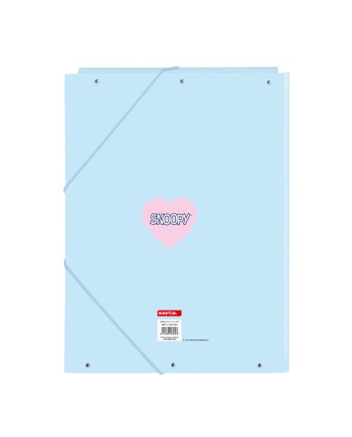 Raccoglitore ad anelli Snoopy Love Azzurro A4 26 x 33.5 x 2.5 cm Raccoglitore ad anelli Snoopy Love Azzurro A4 26 x 33.5 x 2.5 cm