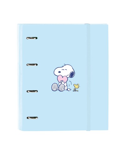 Raccoglitore ad anelli Snoopy Love Azzurro 27 x 32 x 3.5 cm