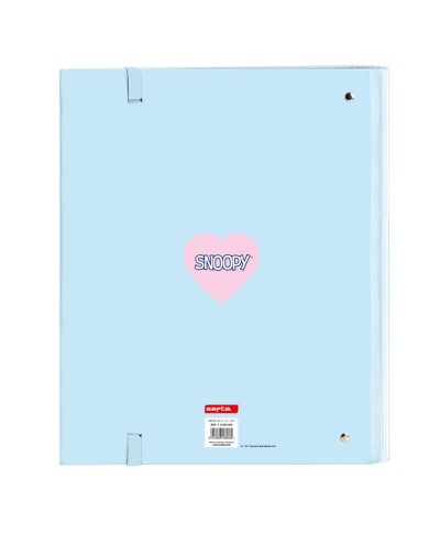 Raccoglitore ad anelli Snoopy Love Azzurro 27 x 32 x 3.5 cm