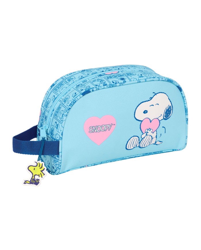 Necessaire da Viaggio Snoopy Love Azzurro Chiaro 26 x 16 x 9 cm