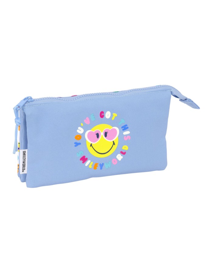 Necessaire Smiley Joyful Multicolore Azzurro Chiaro 22 x 12 x 3 cm Necessaire Smiley Joyful Multicolore Azzurro Chiaro 22 x 12 x 3 cm