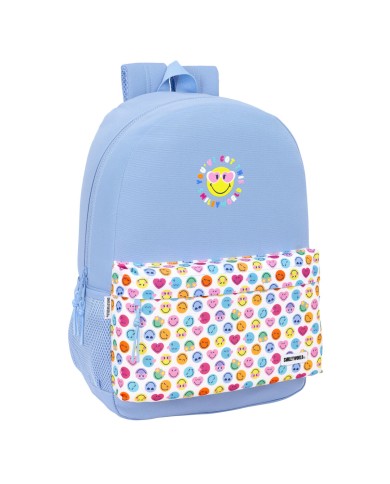 Zaino Scuola Smiley Joyful Azzurro Multicolore 30 x 46 x 14 cm Zaino Scuola Smiley Joyful Azzurro Multicolore 30 x 46 x 14 cm