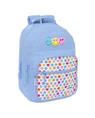 Zaino Scuola Smiley Joyful Azzurro Multicolore 30 x 46 x 14 cm Zaino Scuola Smiley Joyful Azzurro Multicolore 30 x 46 x 14 cm